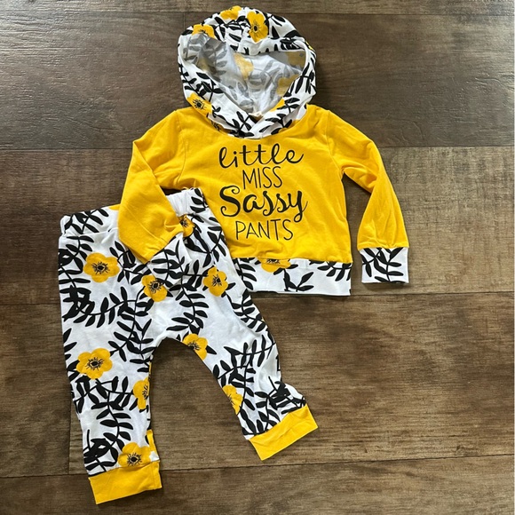 Source Unknown Other - Like New Little miss sassy pants floral two piece outfit